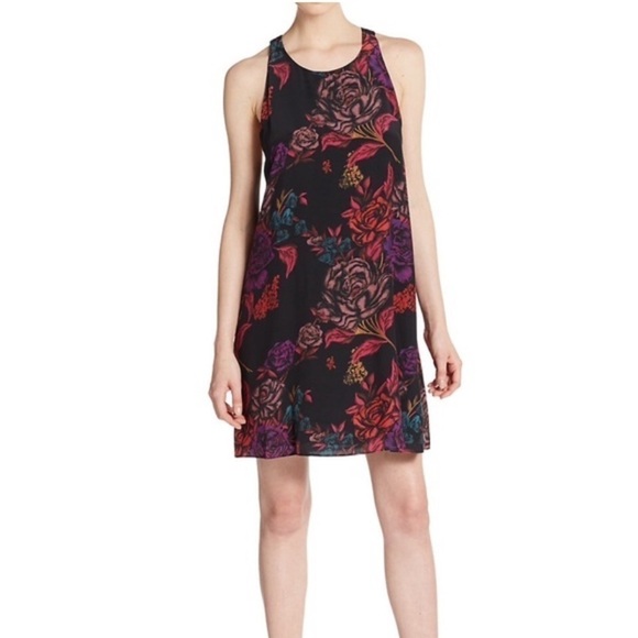 Alice + Olivia Black Colorful Floral Romantic Formal Halter Cocktail Shift Dress - Picture 2 of 14